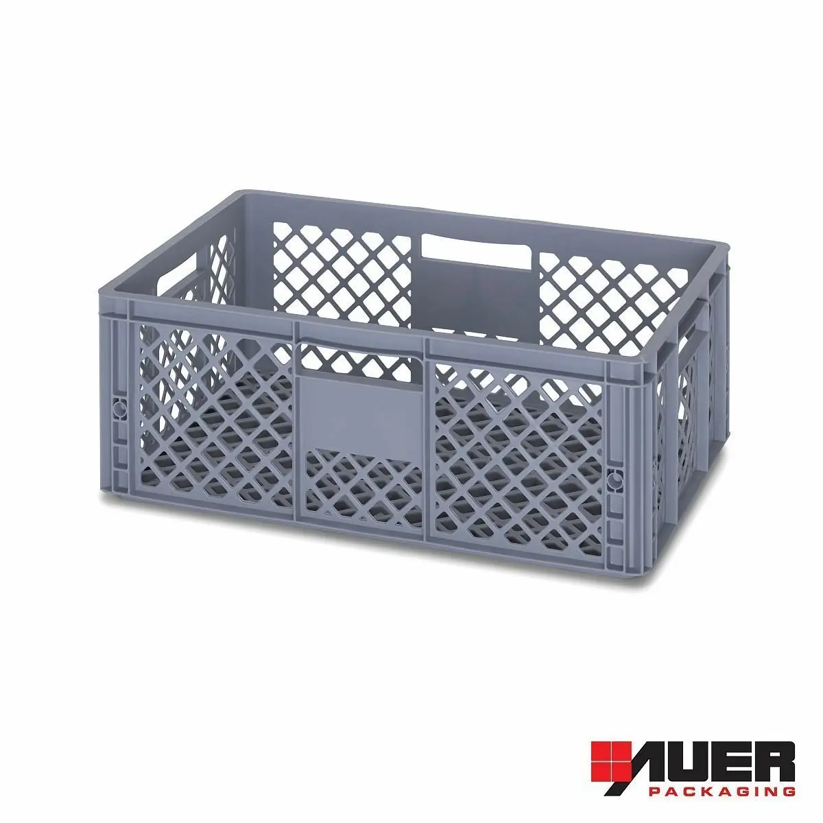 Gelochte graue Eurobox 60 x 40 x 22 cm von AUER, als Brotkorb oder Gemüsekiste nutzbar