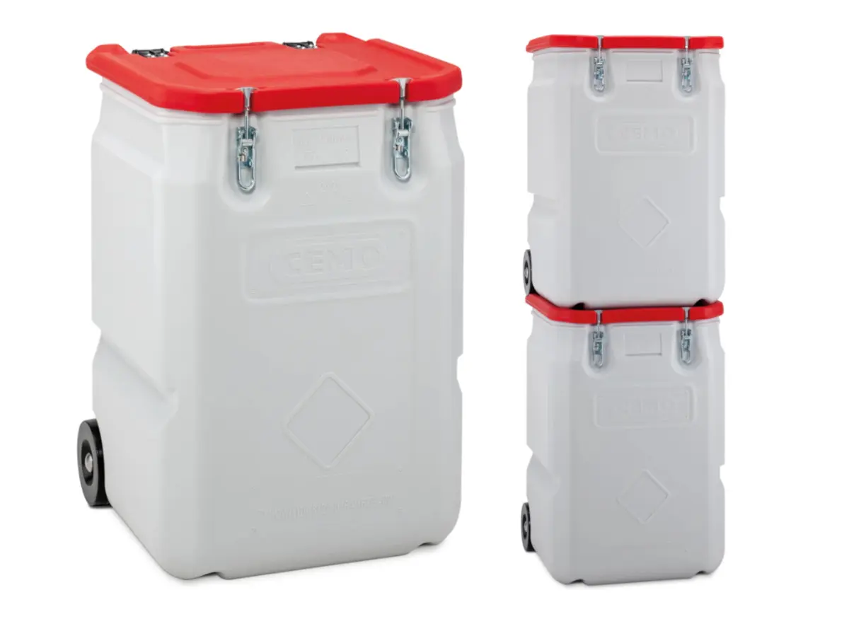 CEMO Mobil-Box 250 l, rot, Gefahrstoffbehälter wasserdicht
