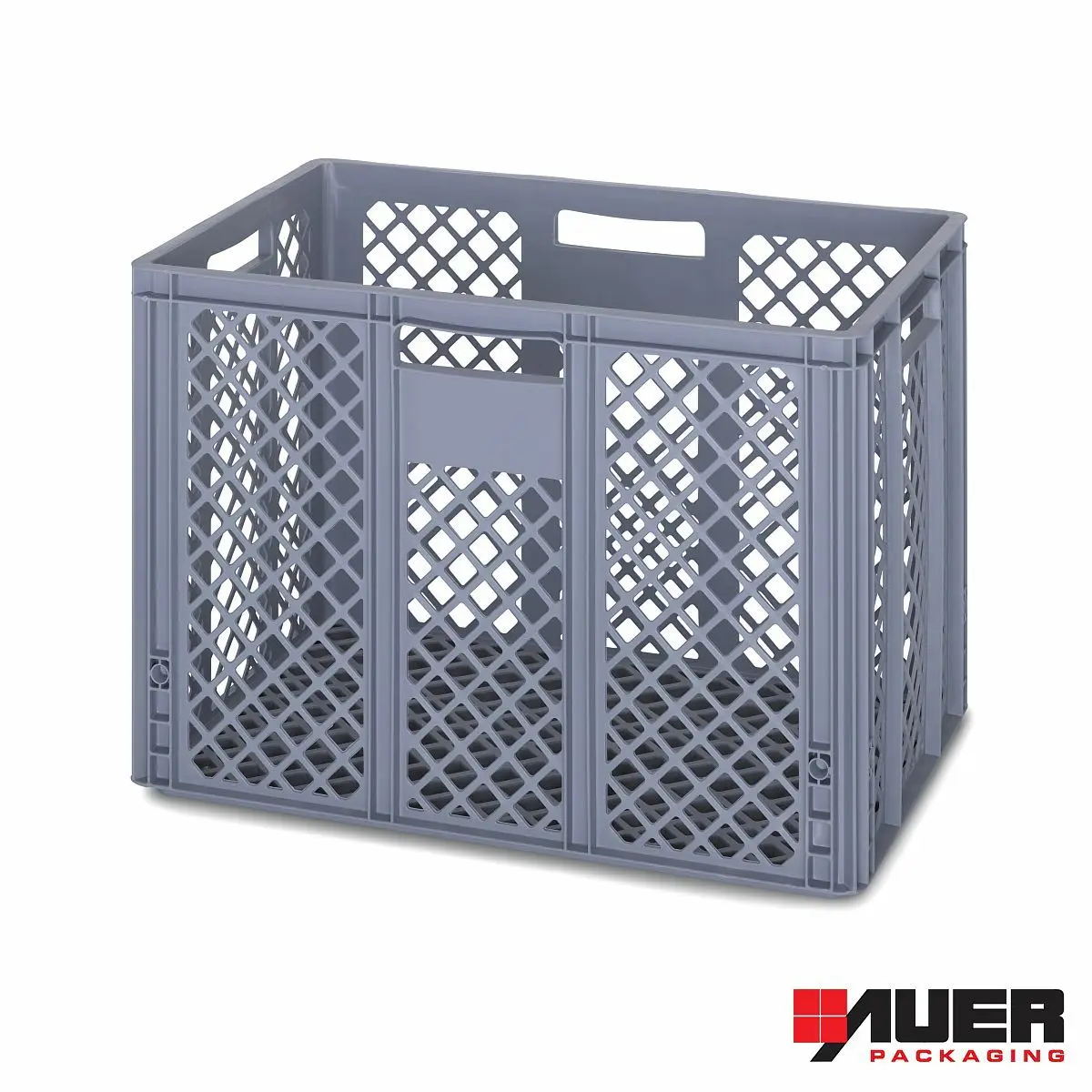 Gelochte graue Eurobox 60 x 40 x 42 cm von AUER, als Brotkorb oder Gemüsekiste nutzbar