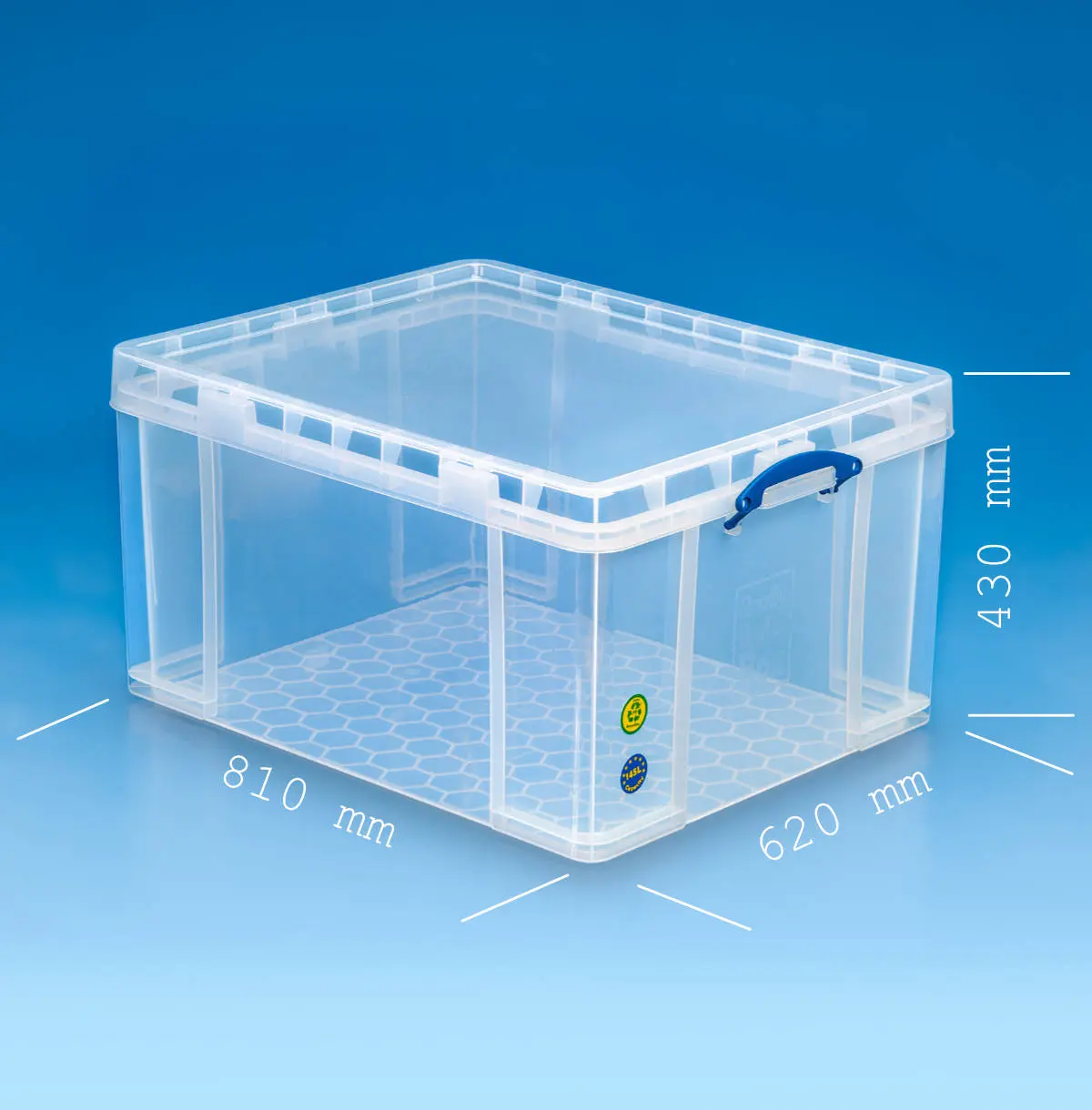 Really Useful Box 42 Liter – Transparente Aufbewahrungsbox, 2er Set, Stapelbar
