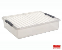 Q-line 60L - Kunststoffbox, Bettbox, transparent, mit Deckel