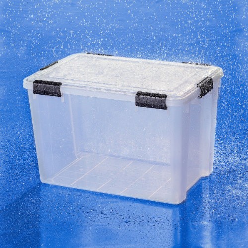 Profi Lagerbox Kunststoff transparent stabil stapelbar mit Verschluss-Griffen 