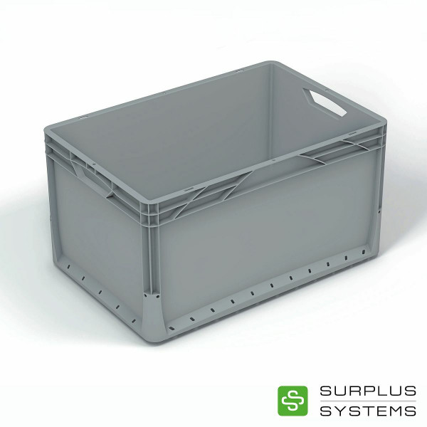 Graue Eurobox 60 x 40 cm, Transportbox und Lagerbehälter
